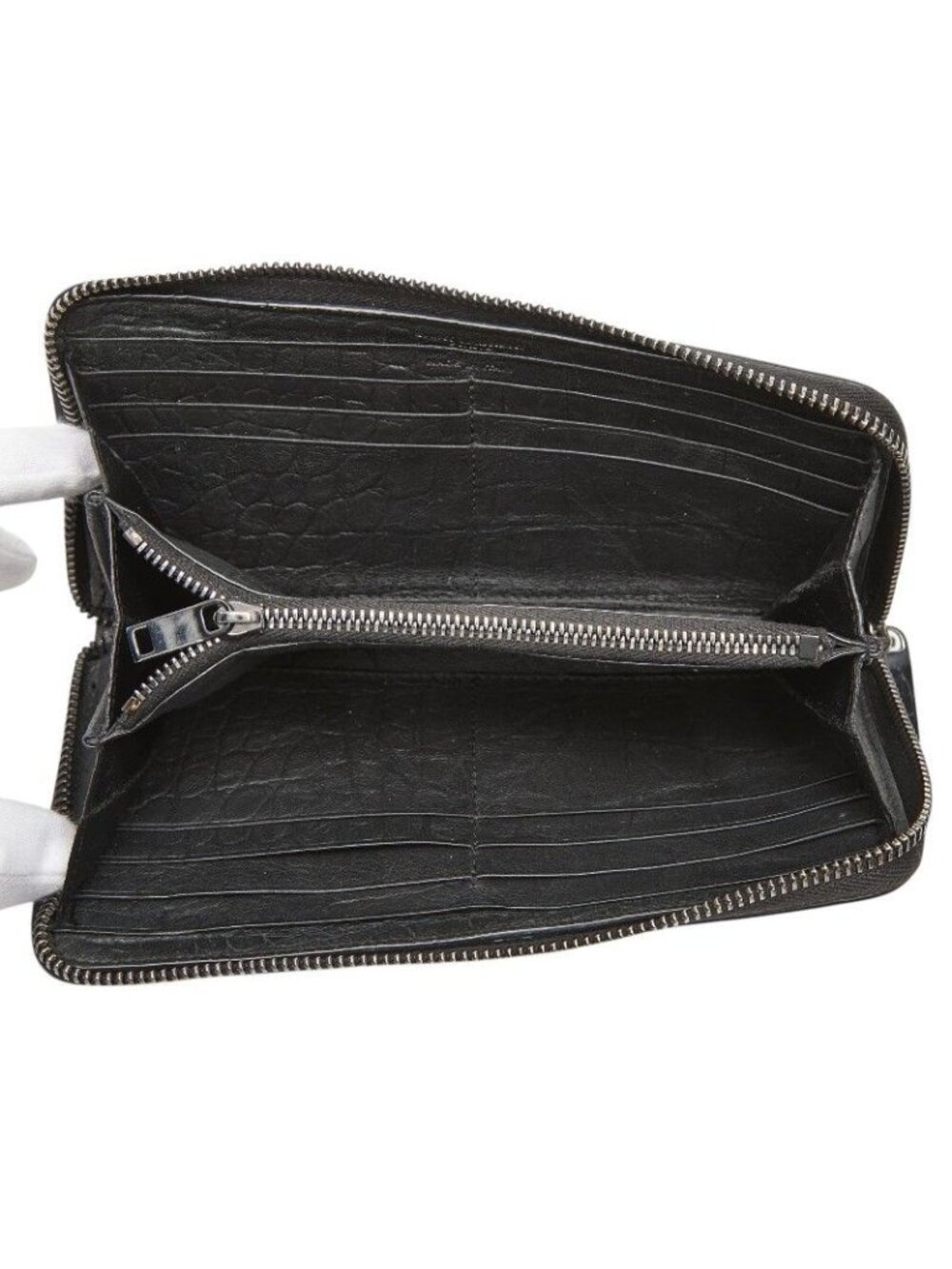 Saint Laurent YSL Logo Croco Wallet - Picture 9 of 10